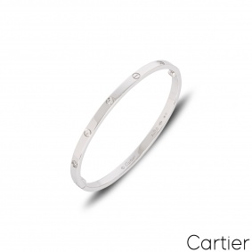 Cartier White Gold 6 Diamond SM Love Bracelet Size 16 B6047716 Cartier White Gold 6 Diamond SM Love Bracelet Size 16 B6047716